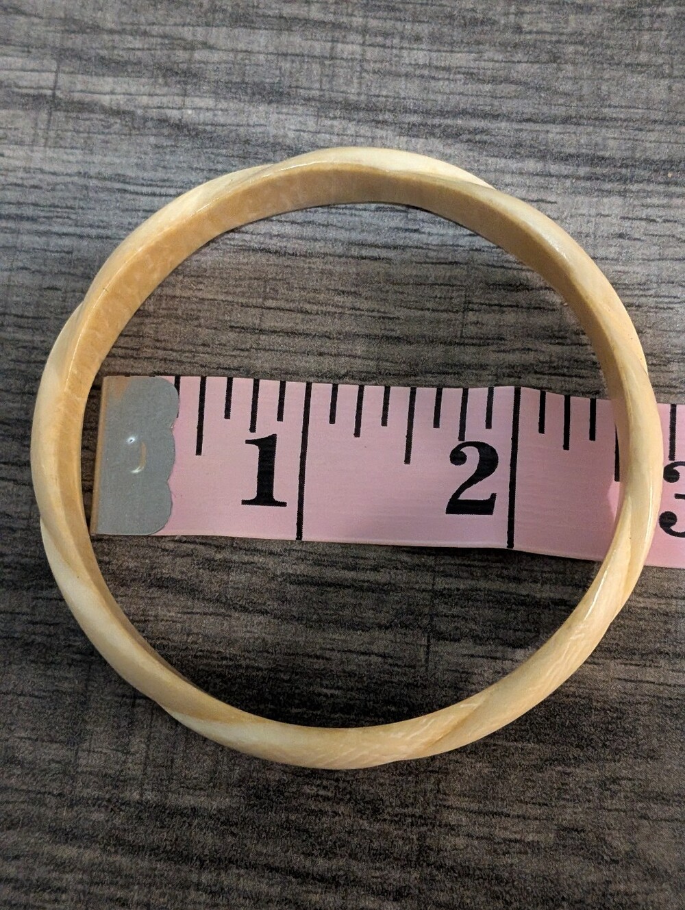 Cream Tan Twist Bangle Bracelet - Picture 6 of 6